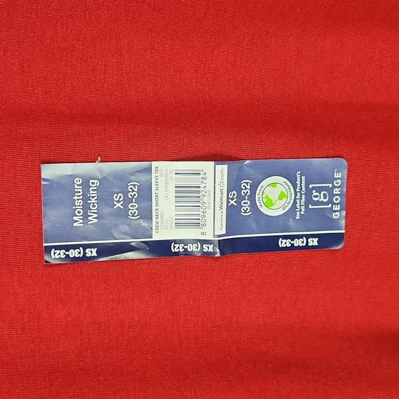 George, Red Tee, short sleeves, crew neck, Size XS - Picture 4 of 5